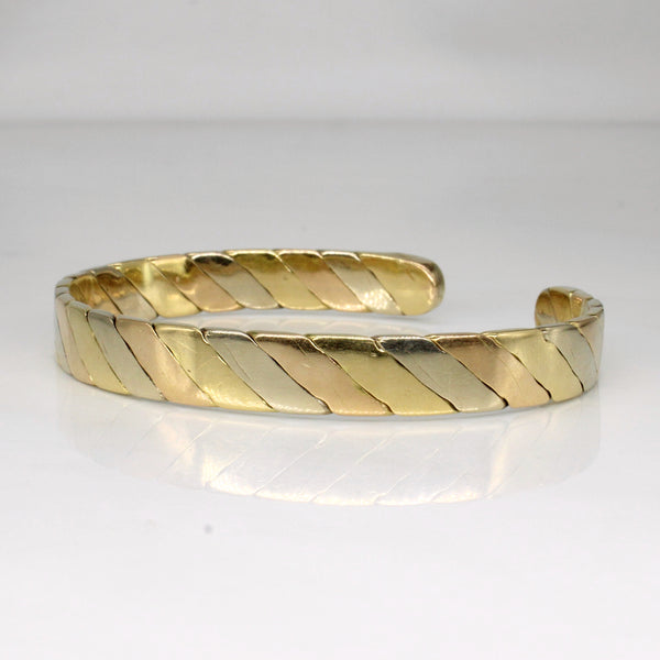 18k Tri Tone Gold Cuff Bracelet | 6.5