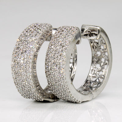 Pave Set Diamond Hoop Earrings | 0.65ctw |