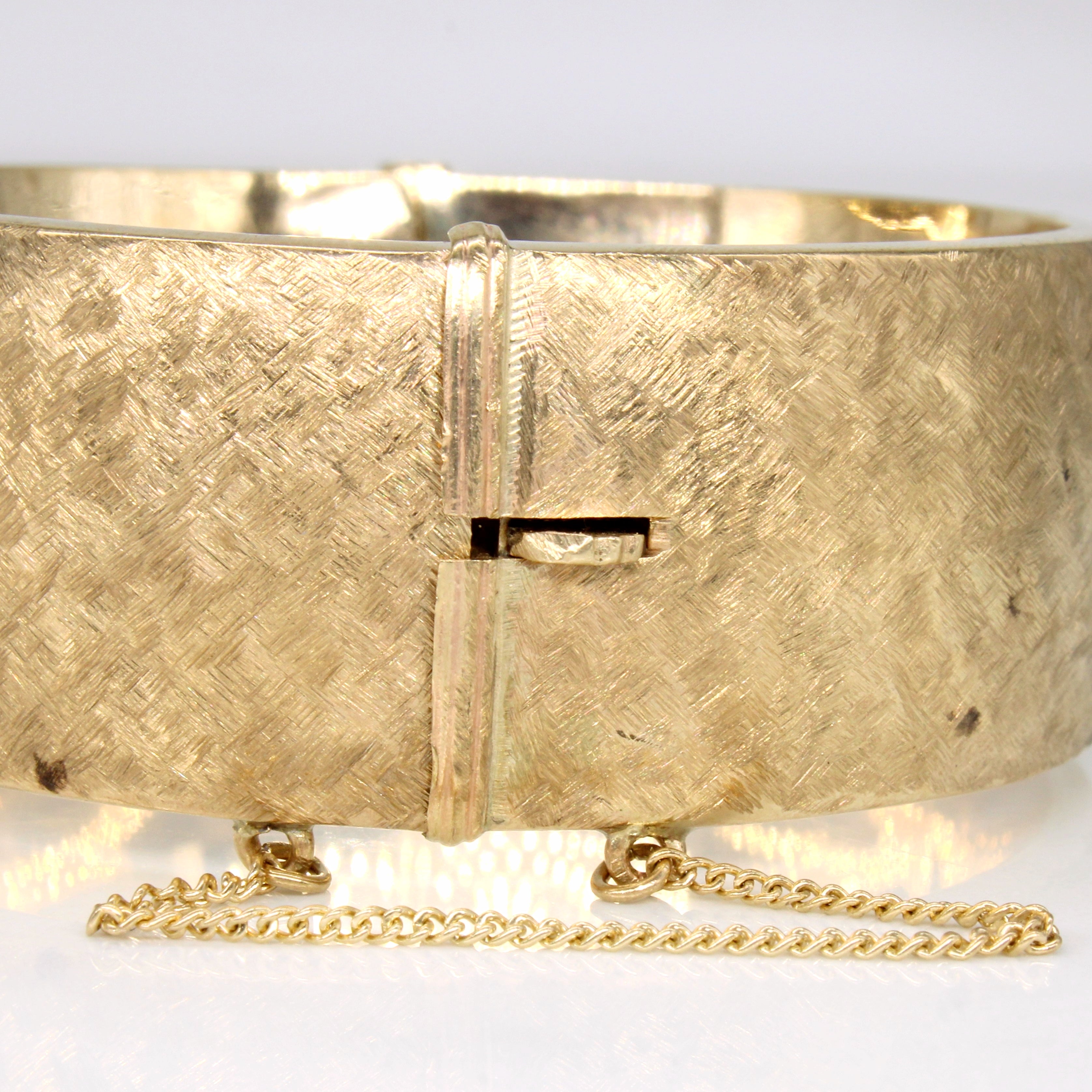 9k Yellow Gold Vintage Cuff Bracelet | 7" |