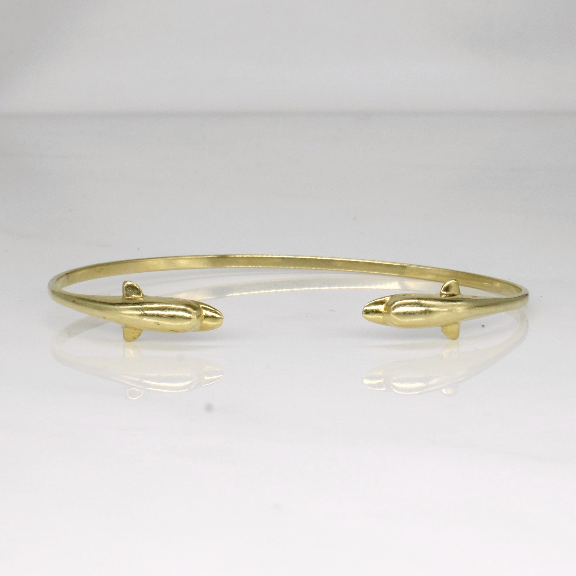 14k Yellow Gold Dolphin Bracelet | 7