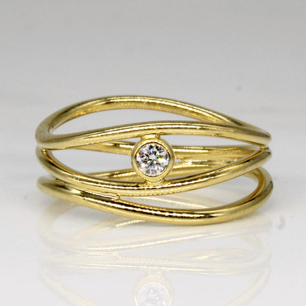 Tiffany & Co' Elsa Peretti Wave Three Row Diamond Ring | 0.05ct | SZ 4.5 |