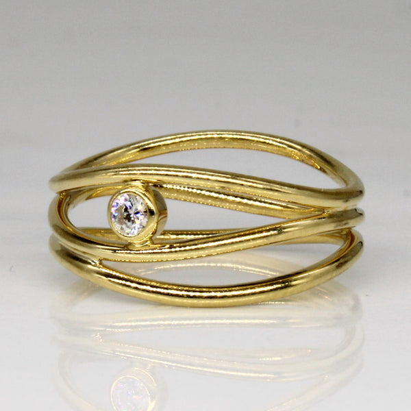 'Tiffany & Co' Elsa Peretti Wave Three Row Diamond Ring | 0.05ct | SZ 4.5 |