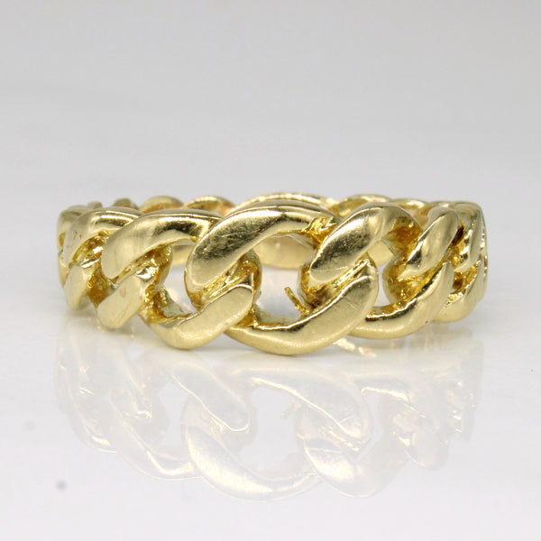 18k Yellow Gold Curb Link Chain Ring | SZ 7.75 |