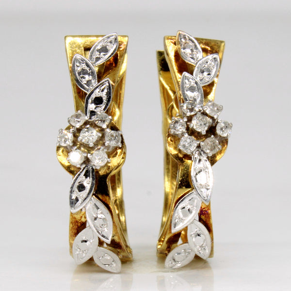 Diamond Flower Hoop Earrings | 0.28ctw |