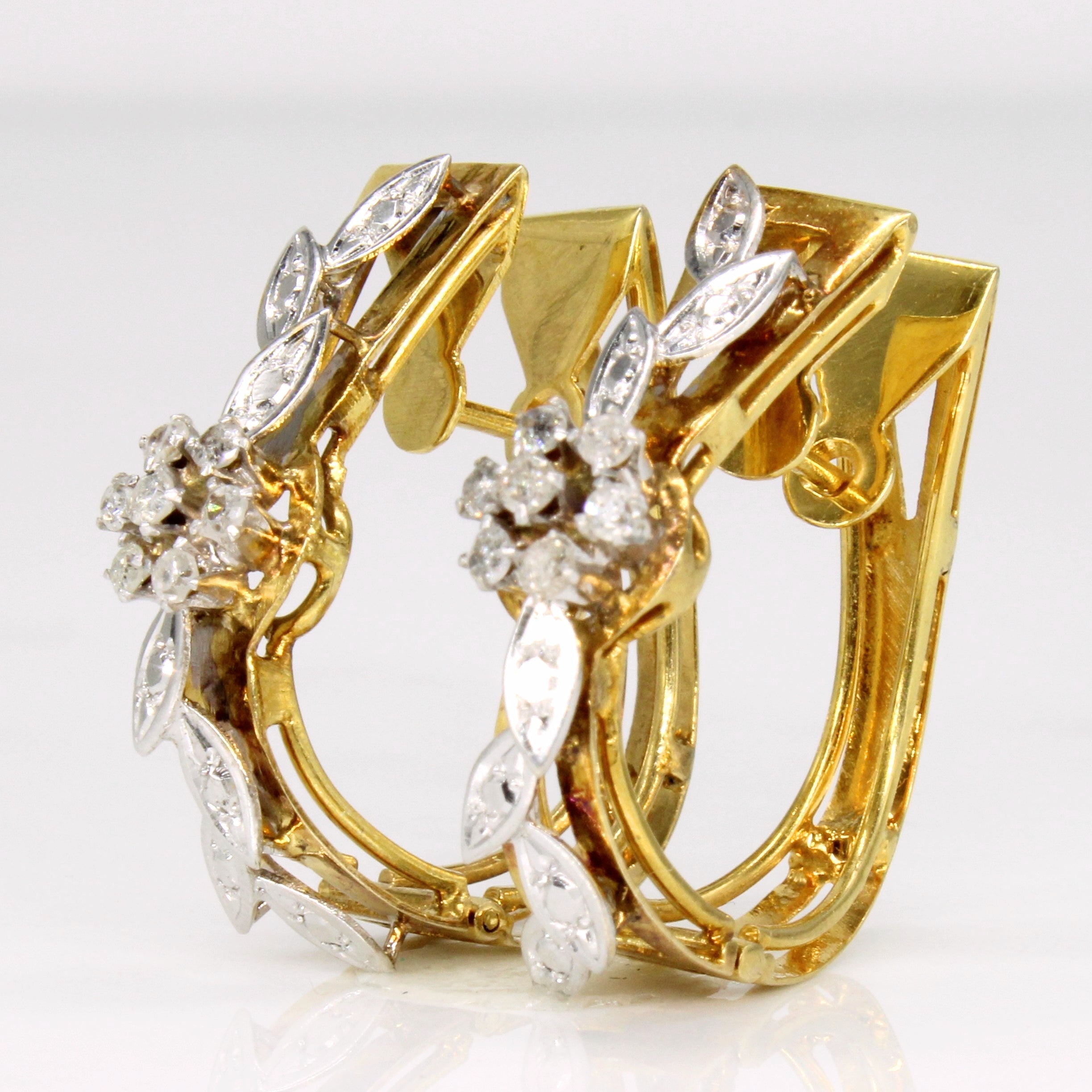 Diamond Flower Hoop Earrings | 0.28ctw |