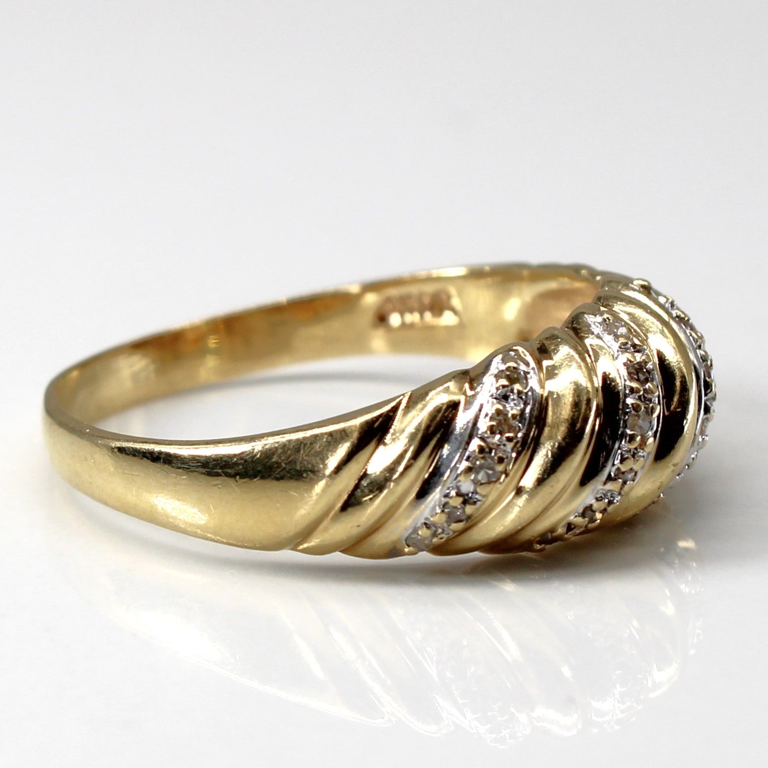 Textured Diamond Dome Ring | 0.10ctw | SZ 9.25 |