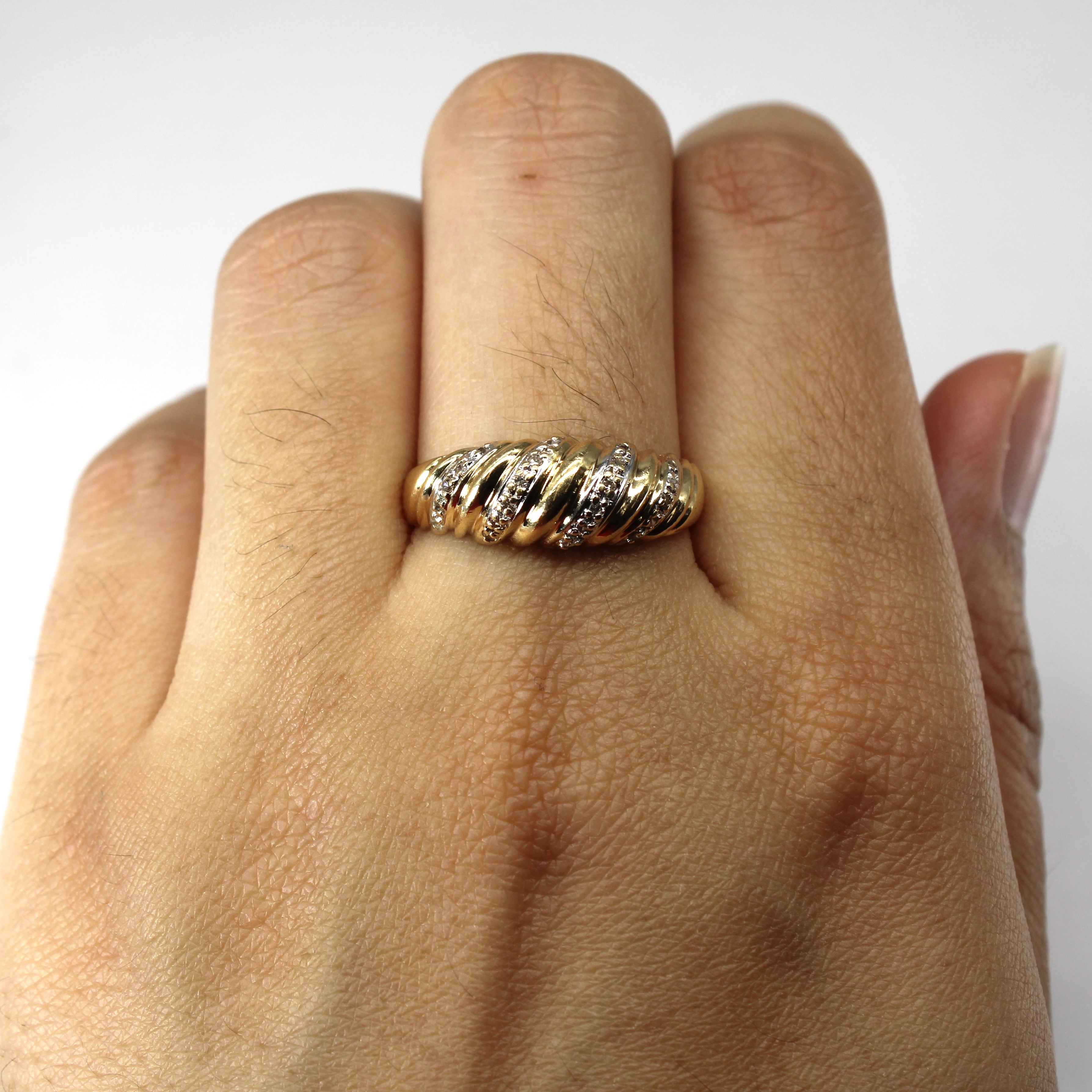 Textured Diamond Dome Ring | 0.10ctw | SZ 9.25 |