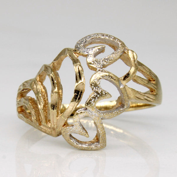 10k Two Tone Gold Heart Ring | SZ 4.5 |