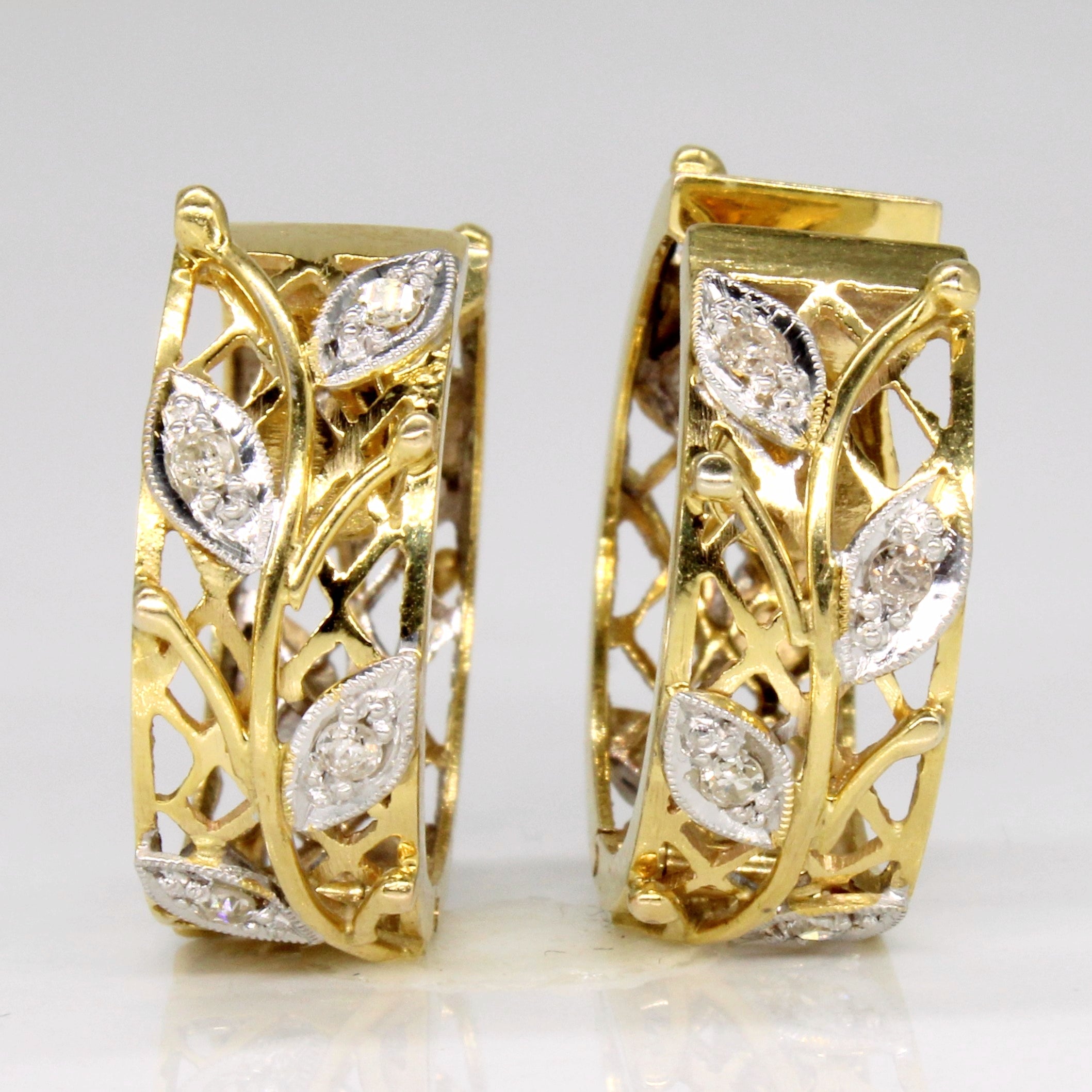 Boucles d'oreilles créoles en diamant | 0,08 ct | 