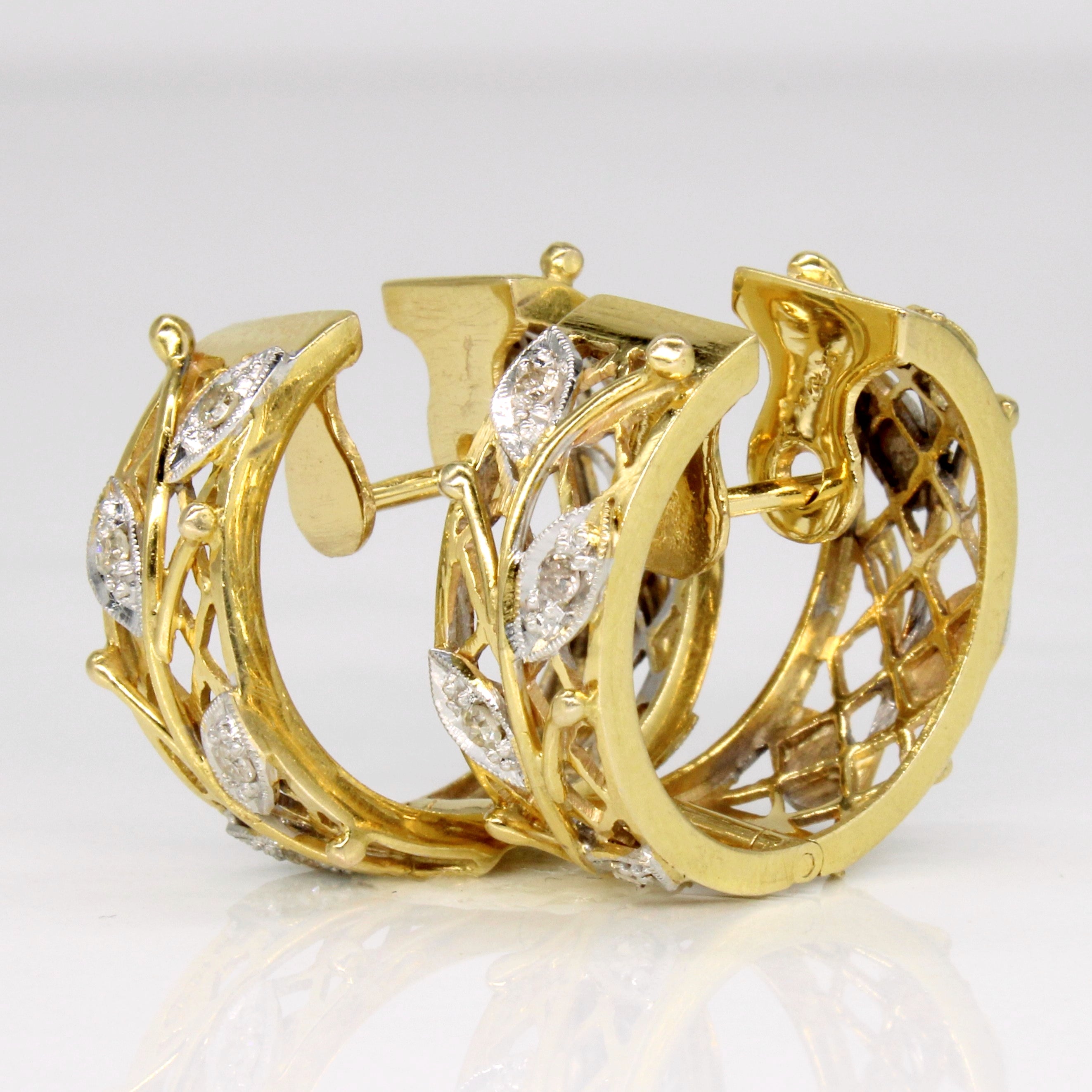 Boucles d'oreilles créoles en diamant | 0,08 ct | 