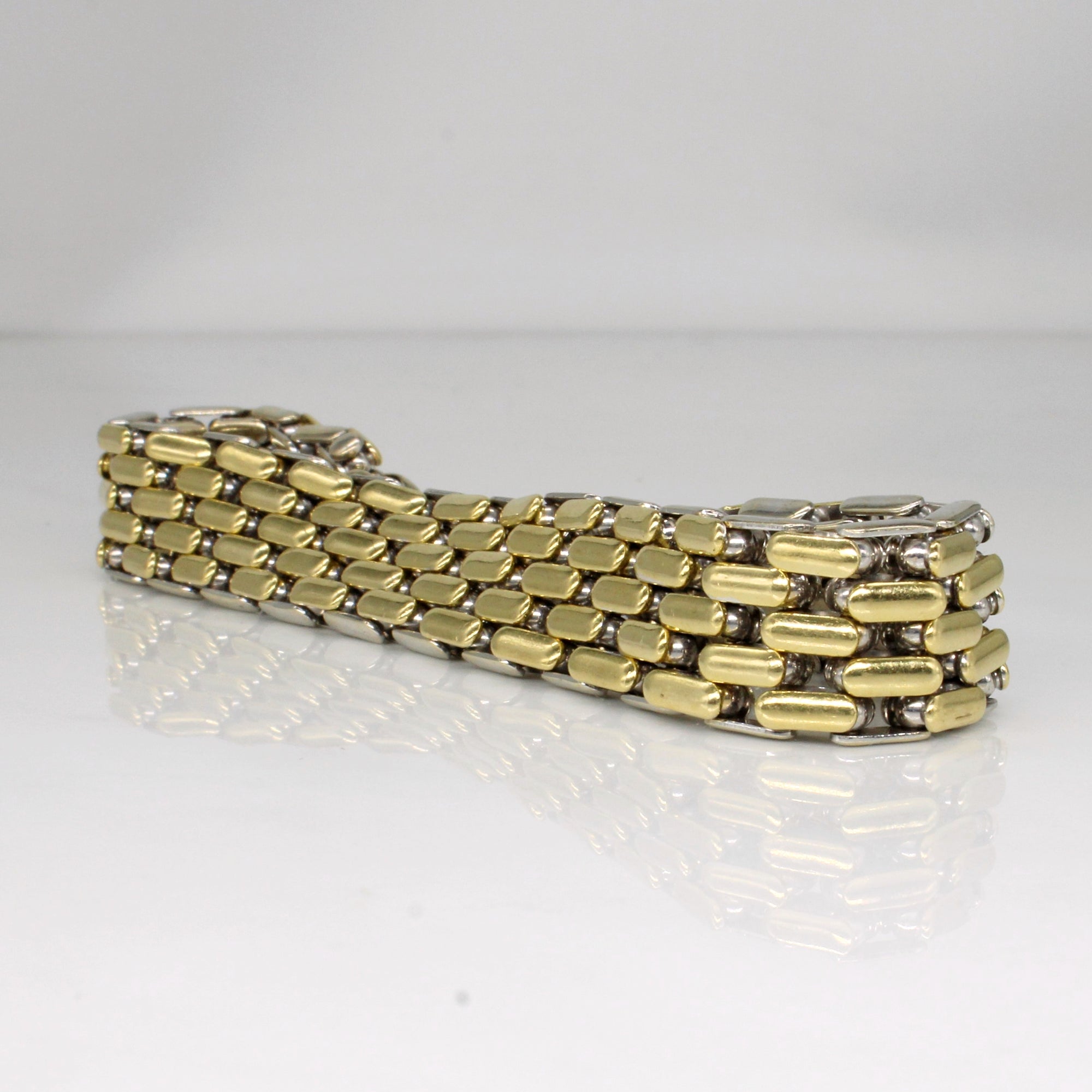 18k Two Tone Gold Reversible Bracelet | 8.5