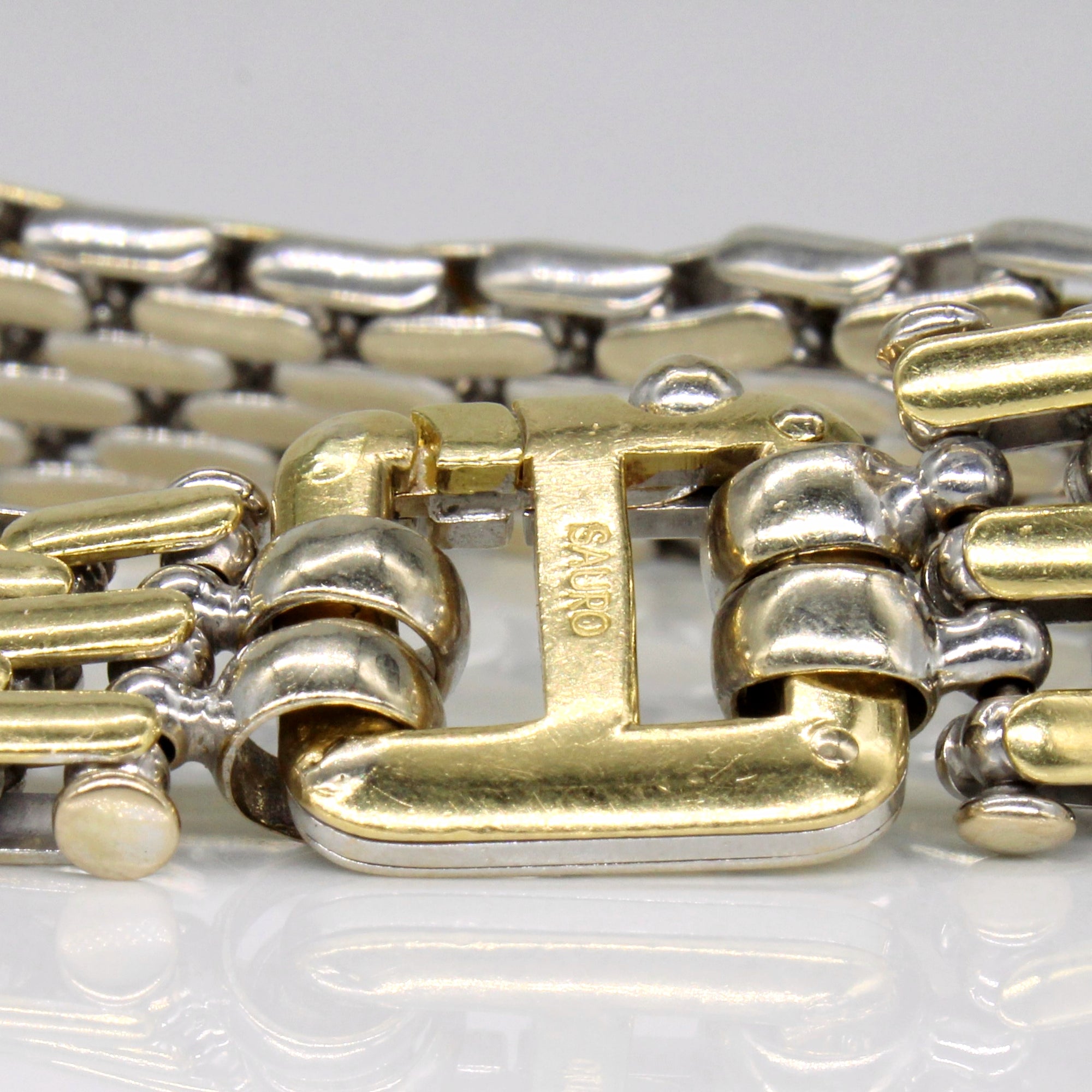 18k Two Tone Gold Reversible Bracelet | 8.5