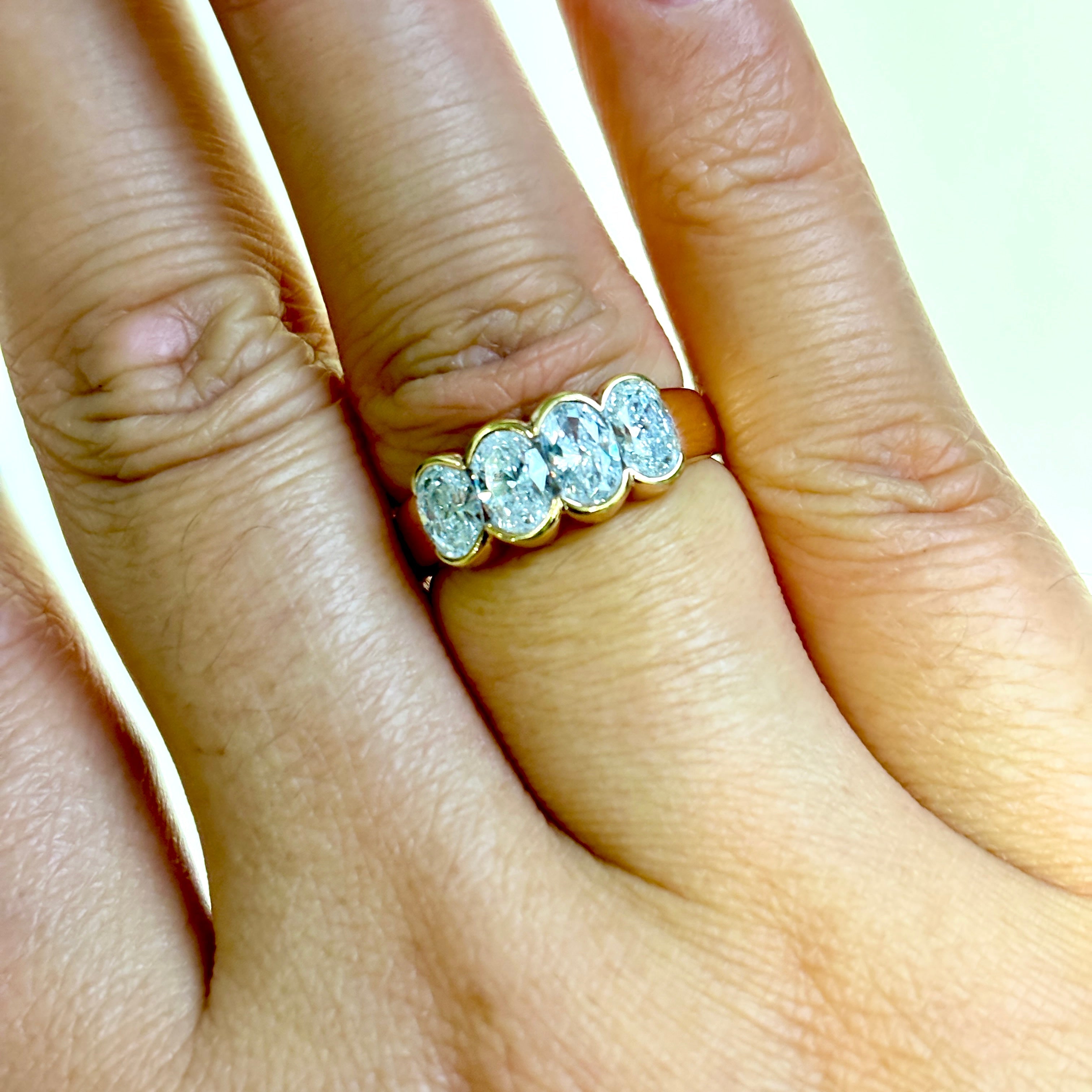 18k Rose Gold Four Stone Oval Cut Diamond Ring | 1.00ctw | SZ 5.5