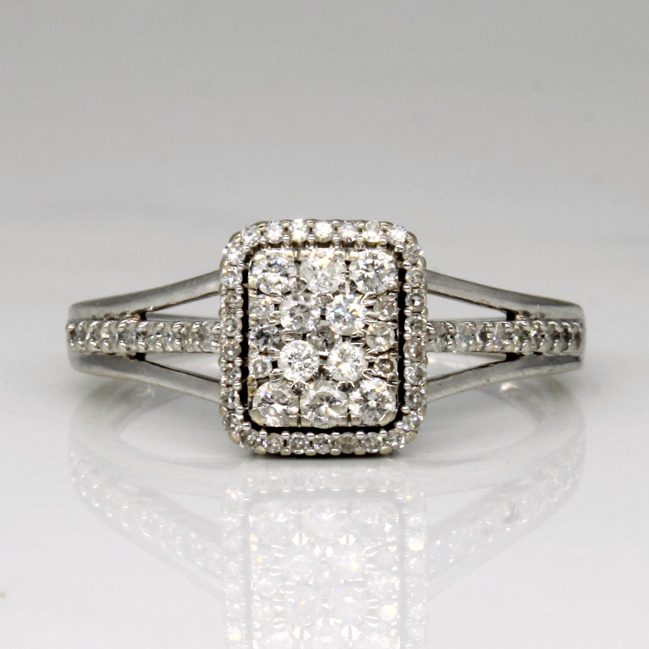 Diamond Cluster Engagement Ring | 0.40ctw | SZ 8.25 |