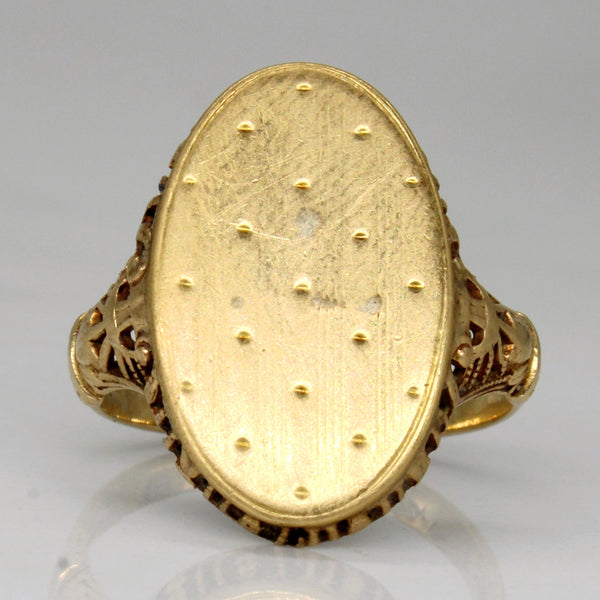 14k Yellow Gold Oval Face Ring | SZ 6 |