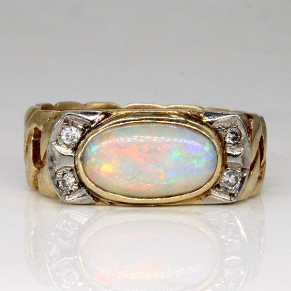 Opal & Diamond Ring | 1.40ct, 0.08ctw | SZ 9.25 |