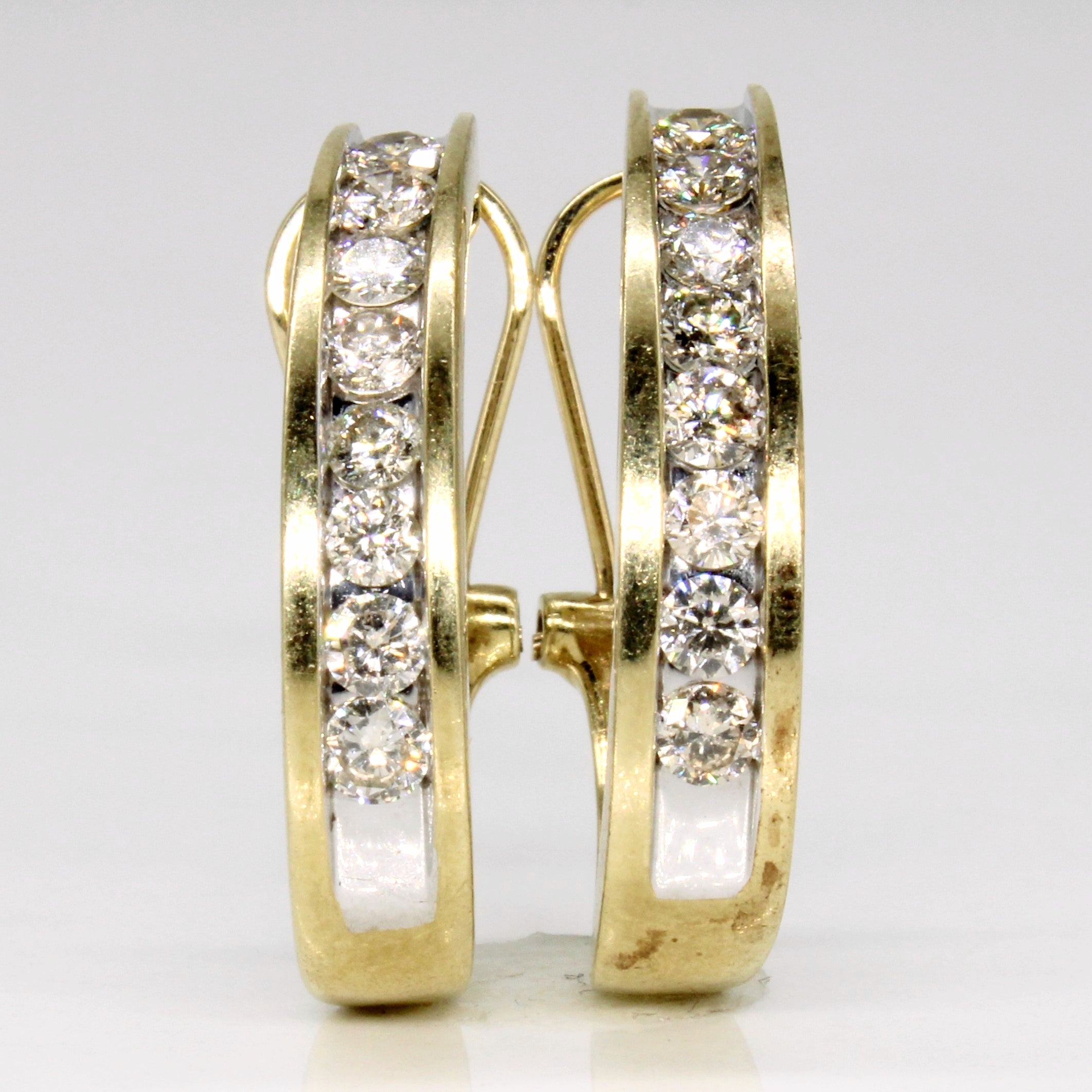 Boucles d'oreilles créoles en diamant | 1,00 ct | 