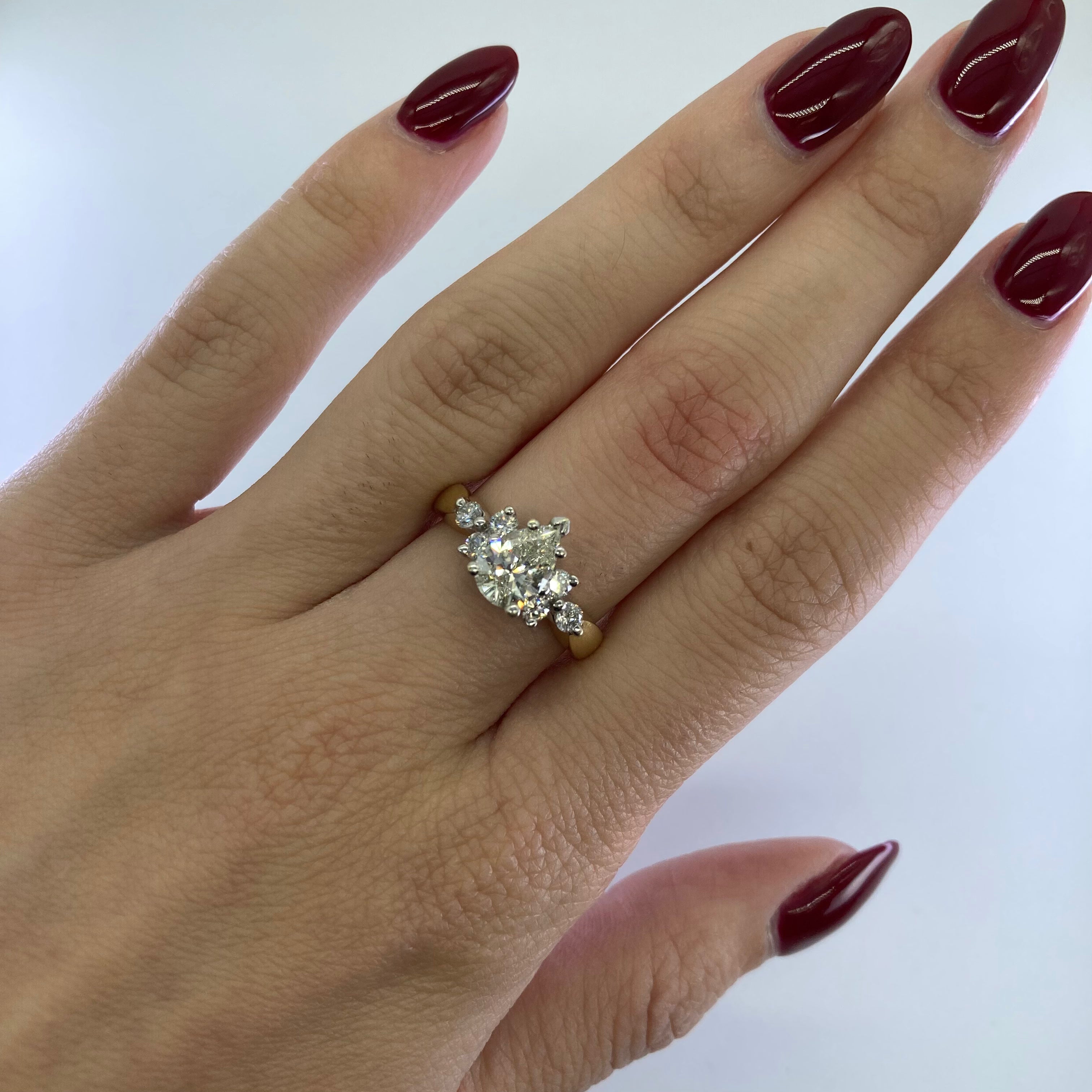 Pear Cut Trilogy Diamond Engagement Ring | 1.38ctw | SZ 5.5 |