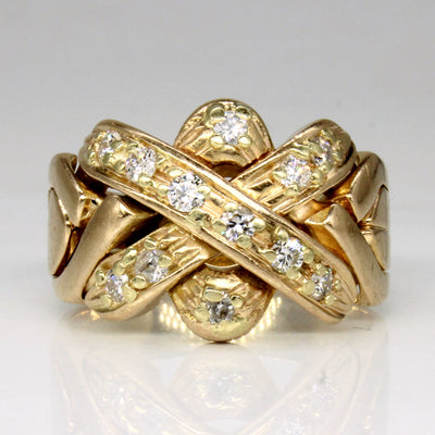 Diamond Solved & Fused Puzzle Ring | 0.48ctw | SZ 9.75 |