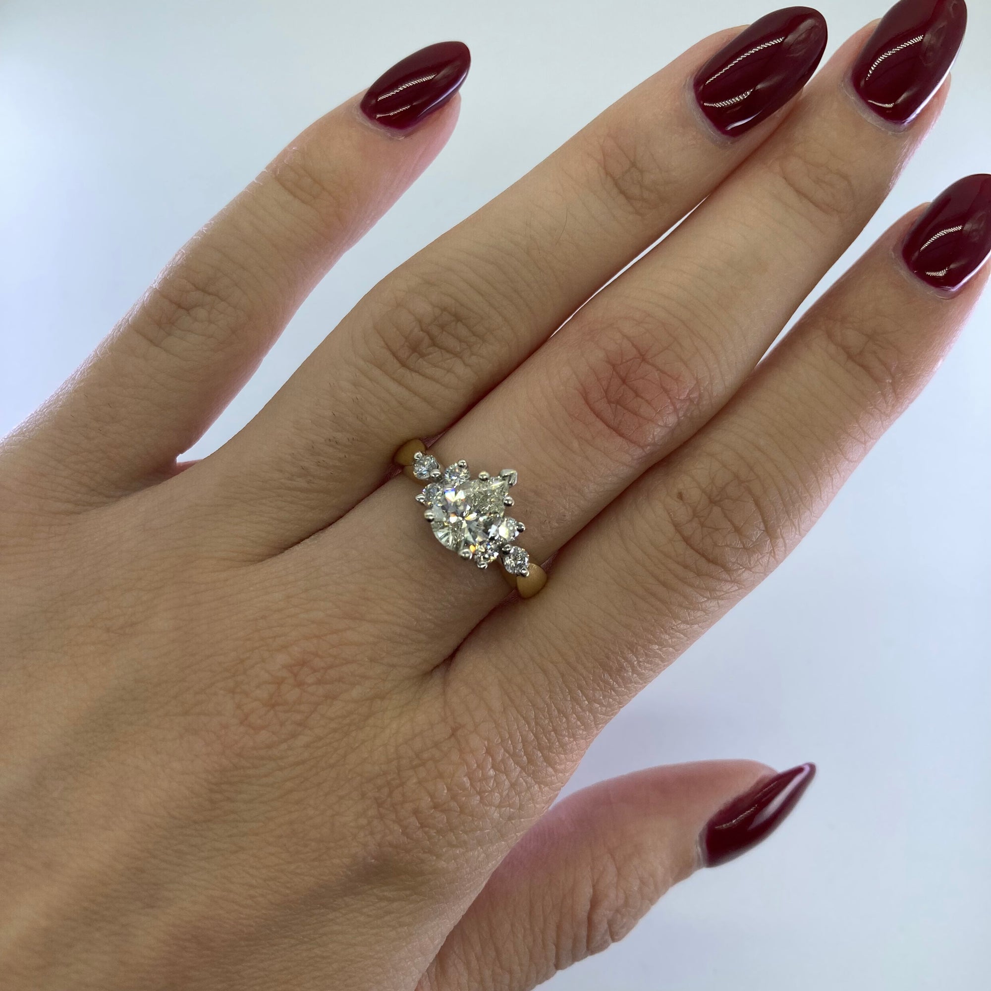 Pear Cut Trilogy Diamond Engagement Ring | 1.38ctw | SZ 5.5 |