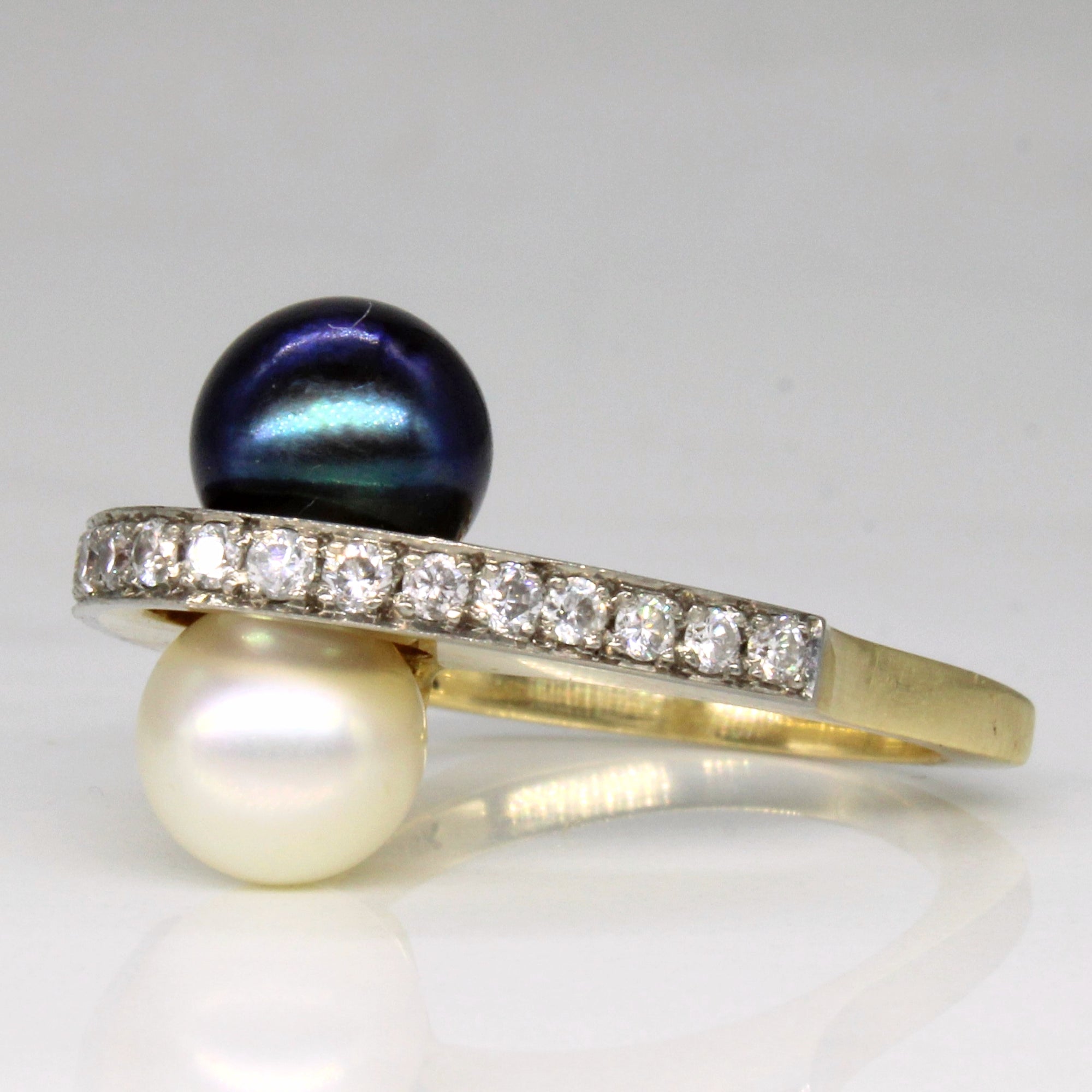Pearl & Diamond Ring | 0.45ctw | SZ 7 |