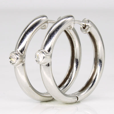 Bezel Set Diamond Hoop Earrings | 0.12ctw |