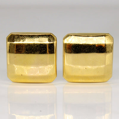 14k Yellow Gold Square Earrings