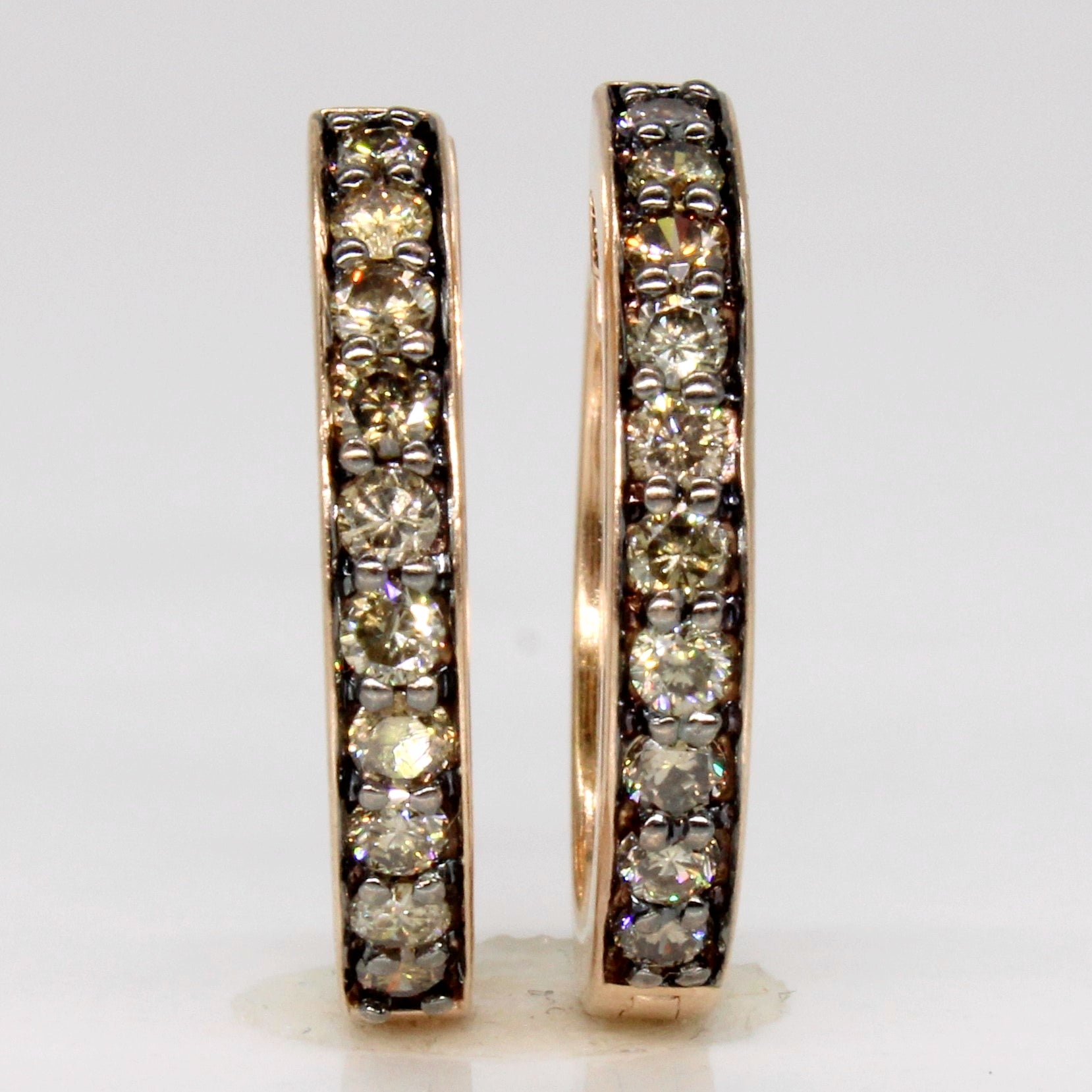 Light Brown Diamond Hoop Earrings | 0.60ctw |