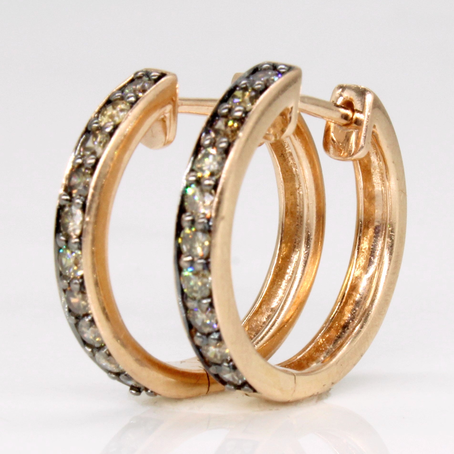 Light Brown Diamond Hoop Earrings | 0.60ctw |