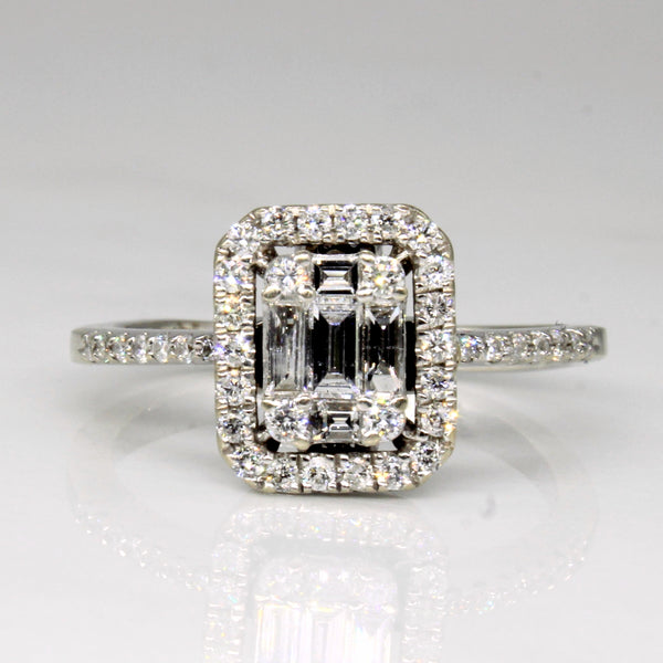Baguette Cut Diamond Cluster Ring | 0.40ctw | SZ 7.25 |