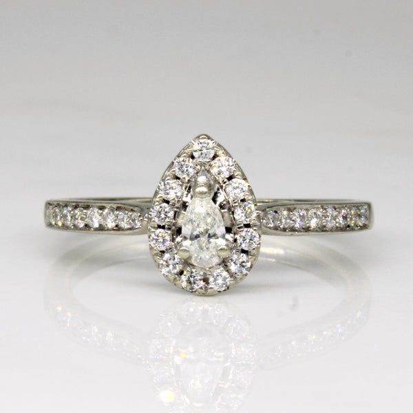 Pear Cut Diamond Engagement Ring | 0.30ctw | SZ 6.75 |