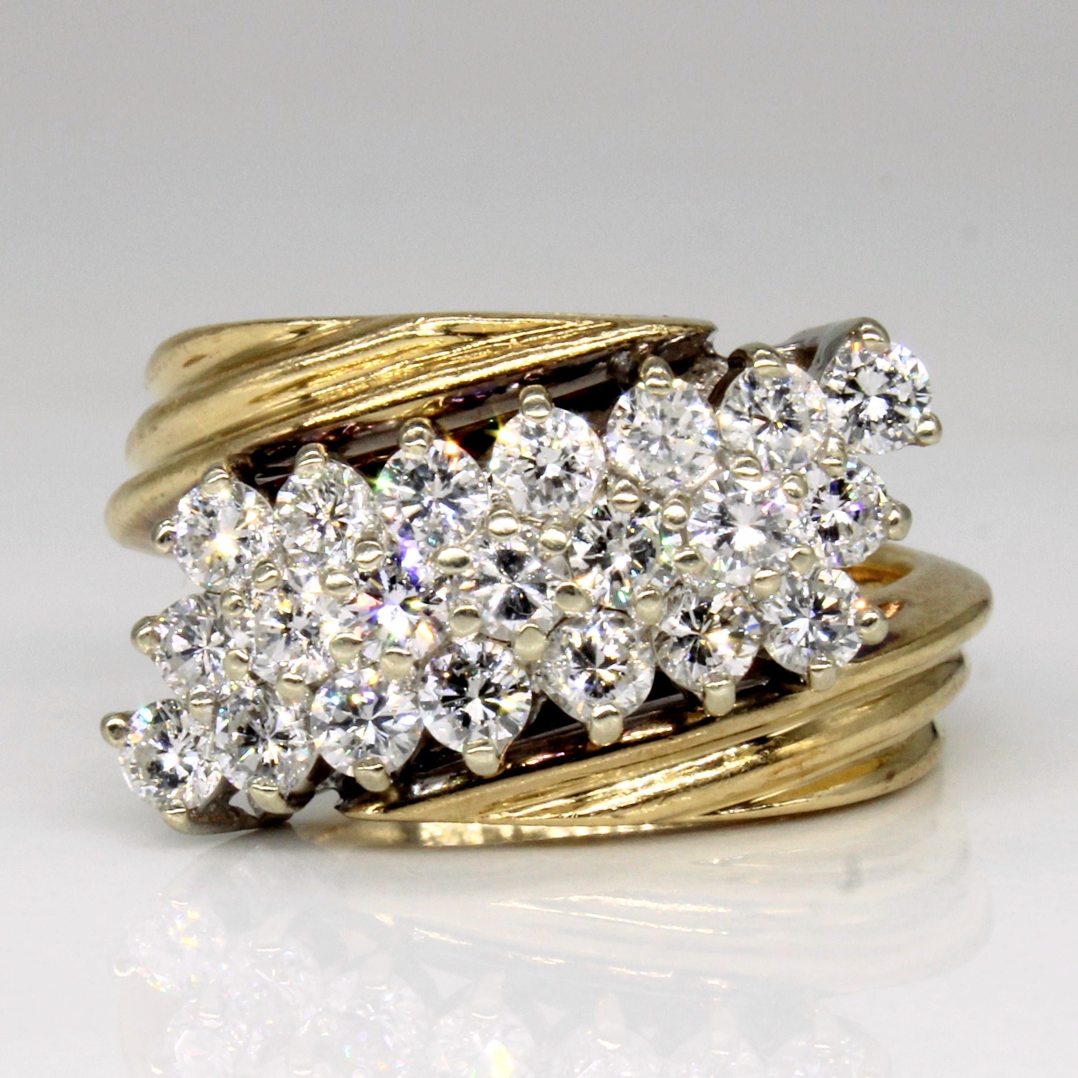 Bague cascade de diamants | 1,56 ct | Taille 6,75 | 