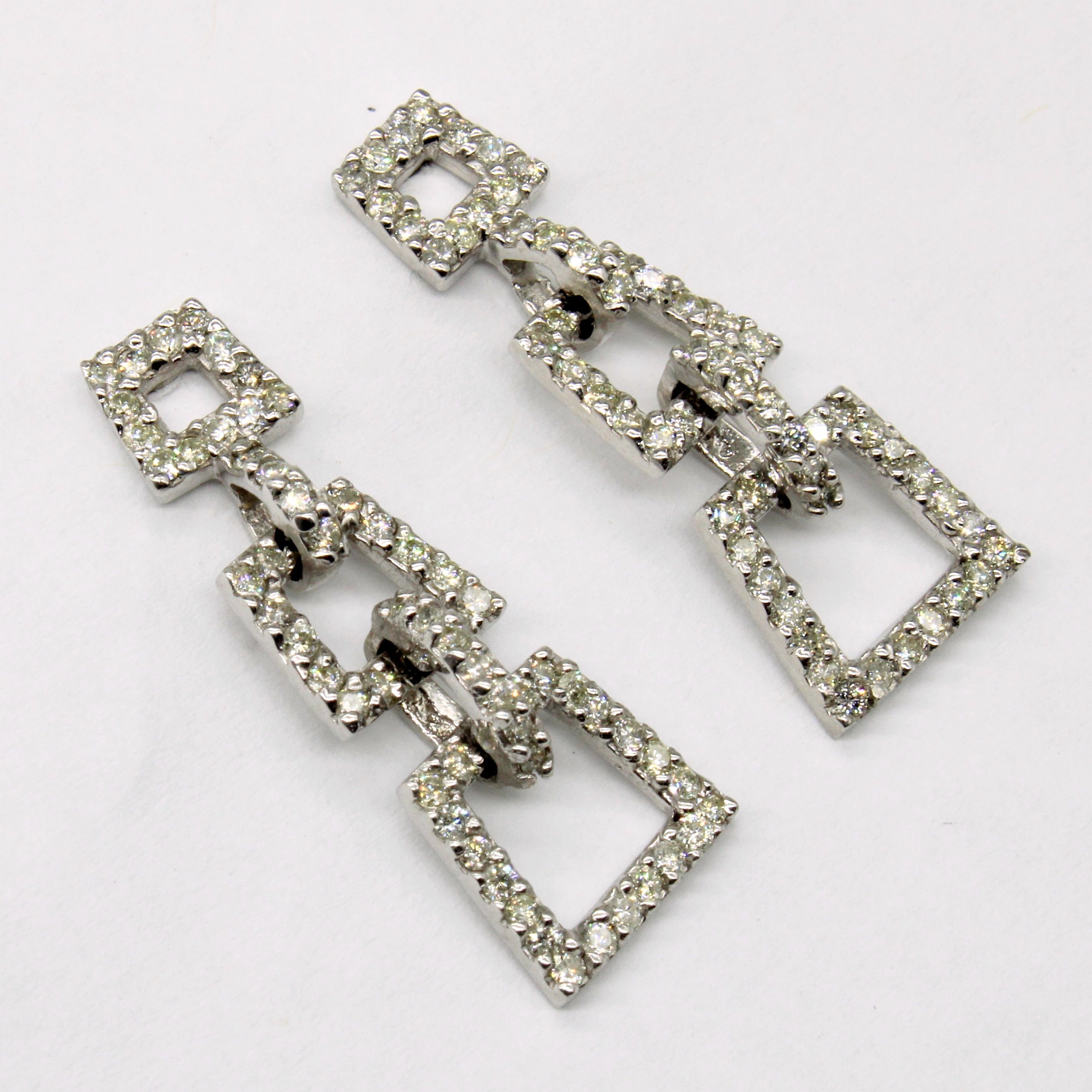 Diamond Square Drop Earrings | 1.20ctw |