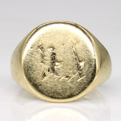 14k Yellow Gold Initial Ring | SZ 3.5 |