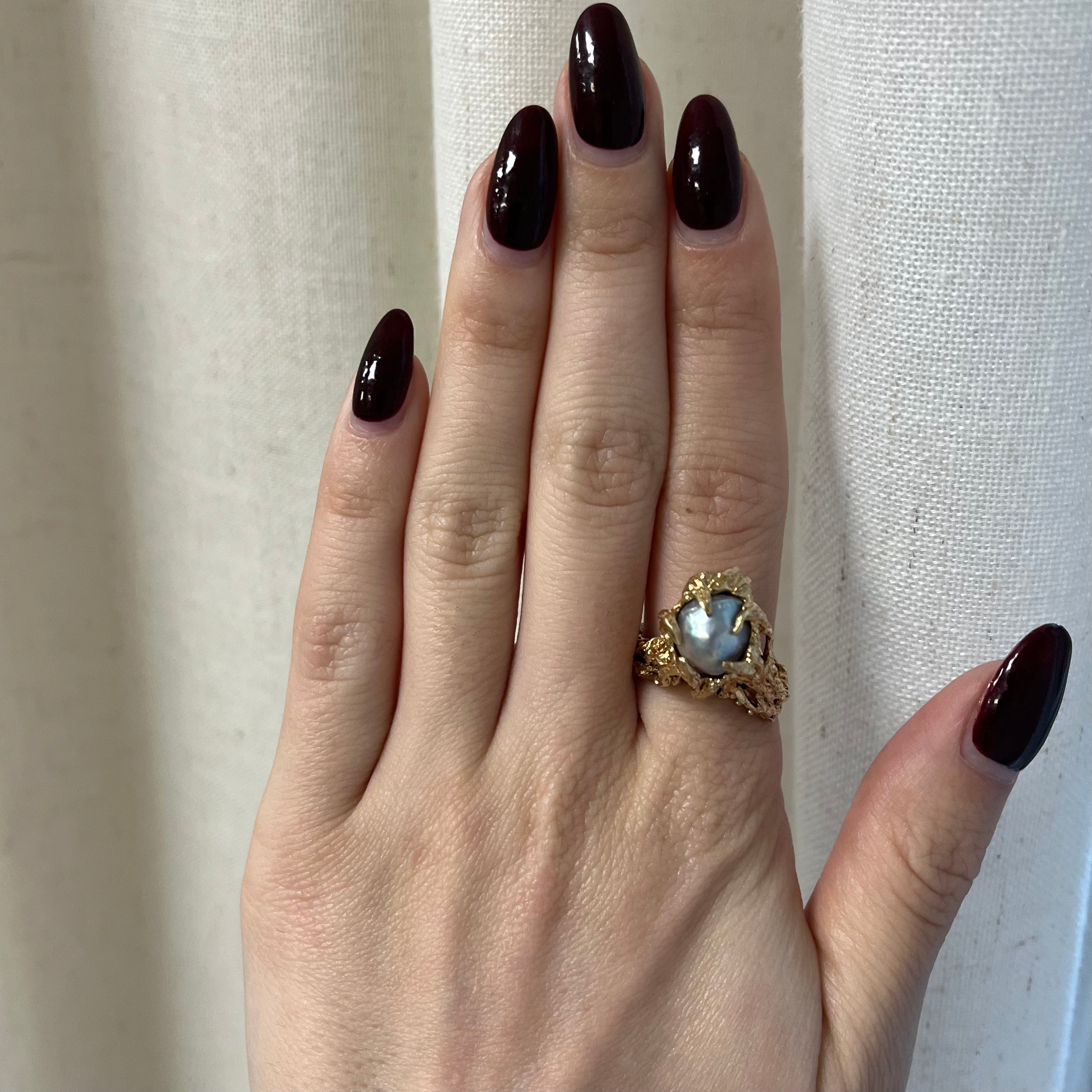 Textured Baroque Pearl Ring | SZ 8 |