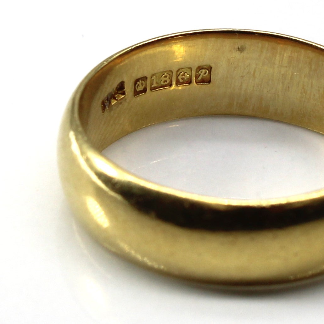 Bague Birmingham 1964 en or jaune 18 carats, simple | Taille 8 | 