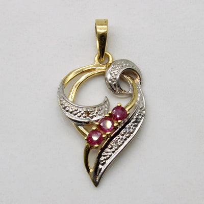 Ruby & Diamond Pendant | 0.18ctw, 0.02ctw |