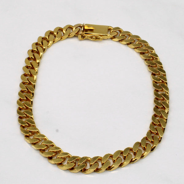 22k Yellow Gold Cuban Link Bracelet | 8
