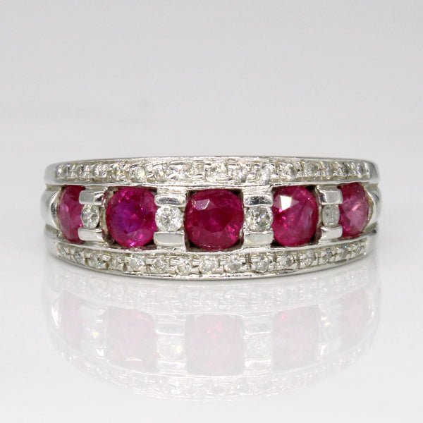 Ruby & Diamond Cocktail Ring | 1.05ctw, 0.38ctw | SZ 7.75 |