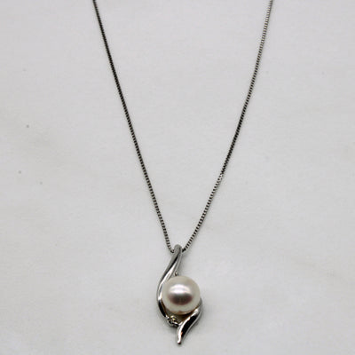Pearl & Diamond Necklace | 0.01ct | 16