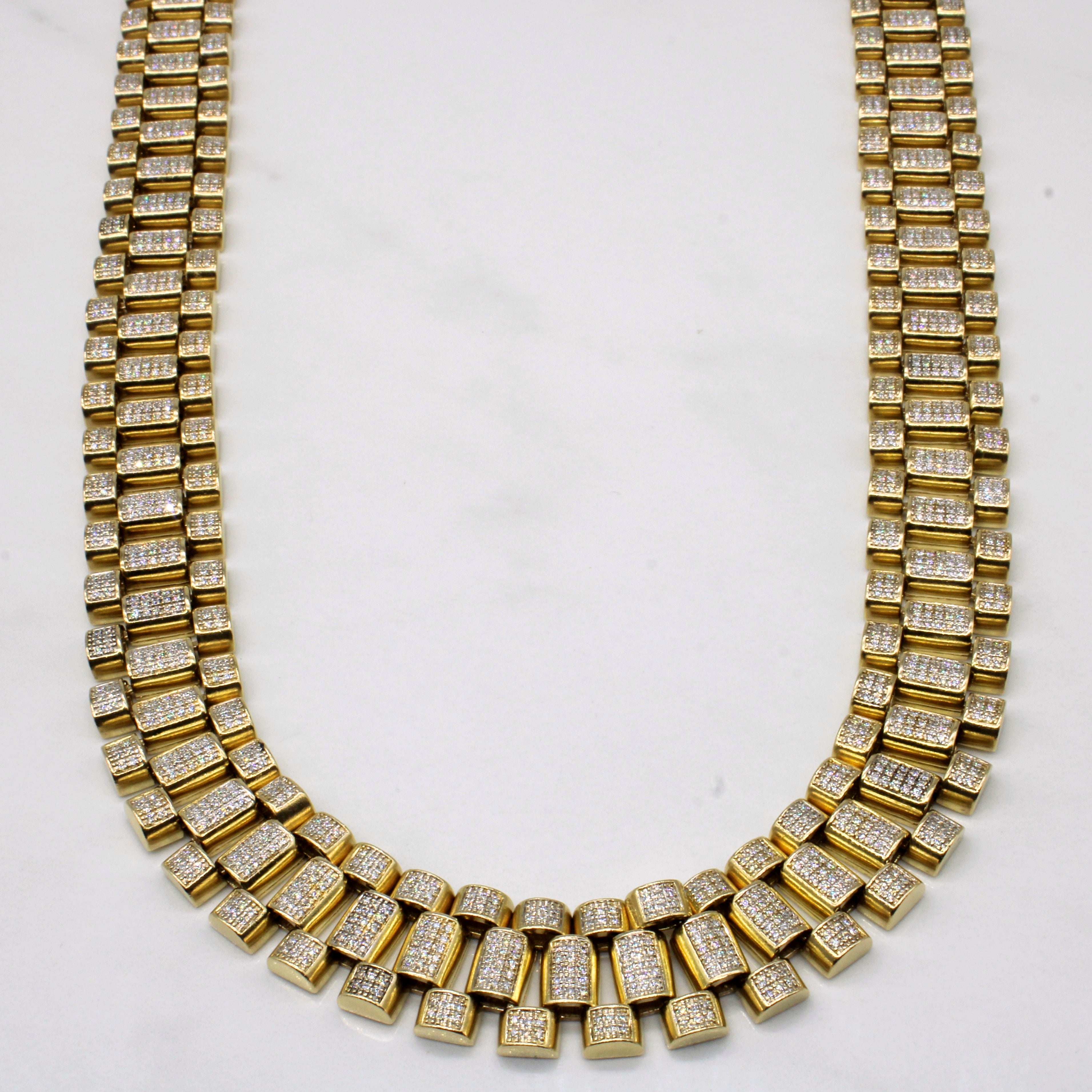 Pave-set 8.50ctw Natural Diamond Necklace | 8.50ctw | 30" |
