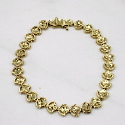 14k Yellow Gold Unique Link Bracelet | 7