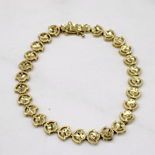 14k Yellow Gold Unique Link Bracelet | 7