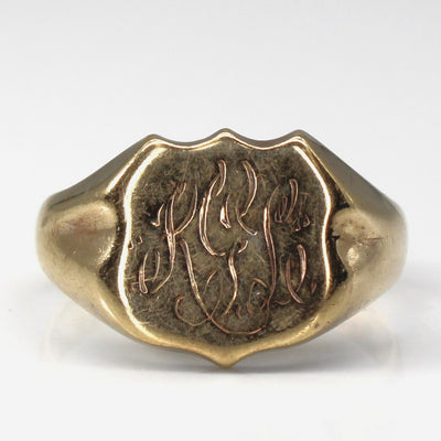 Yellow Gold Signet Ring | SZ 7.75 |