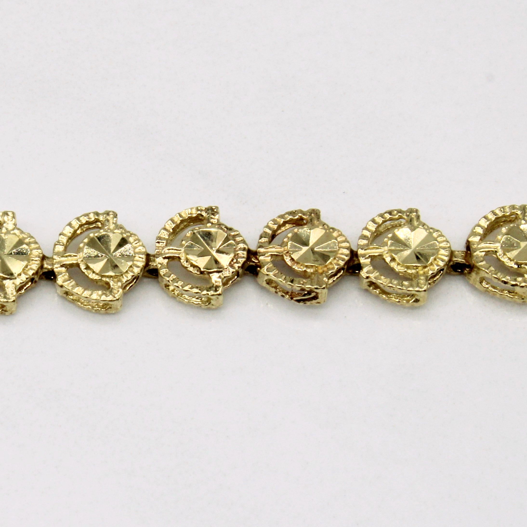 14k Yellow Gold Unique Link Bracelet | 7" |