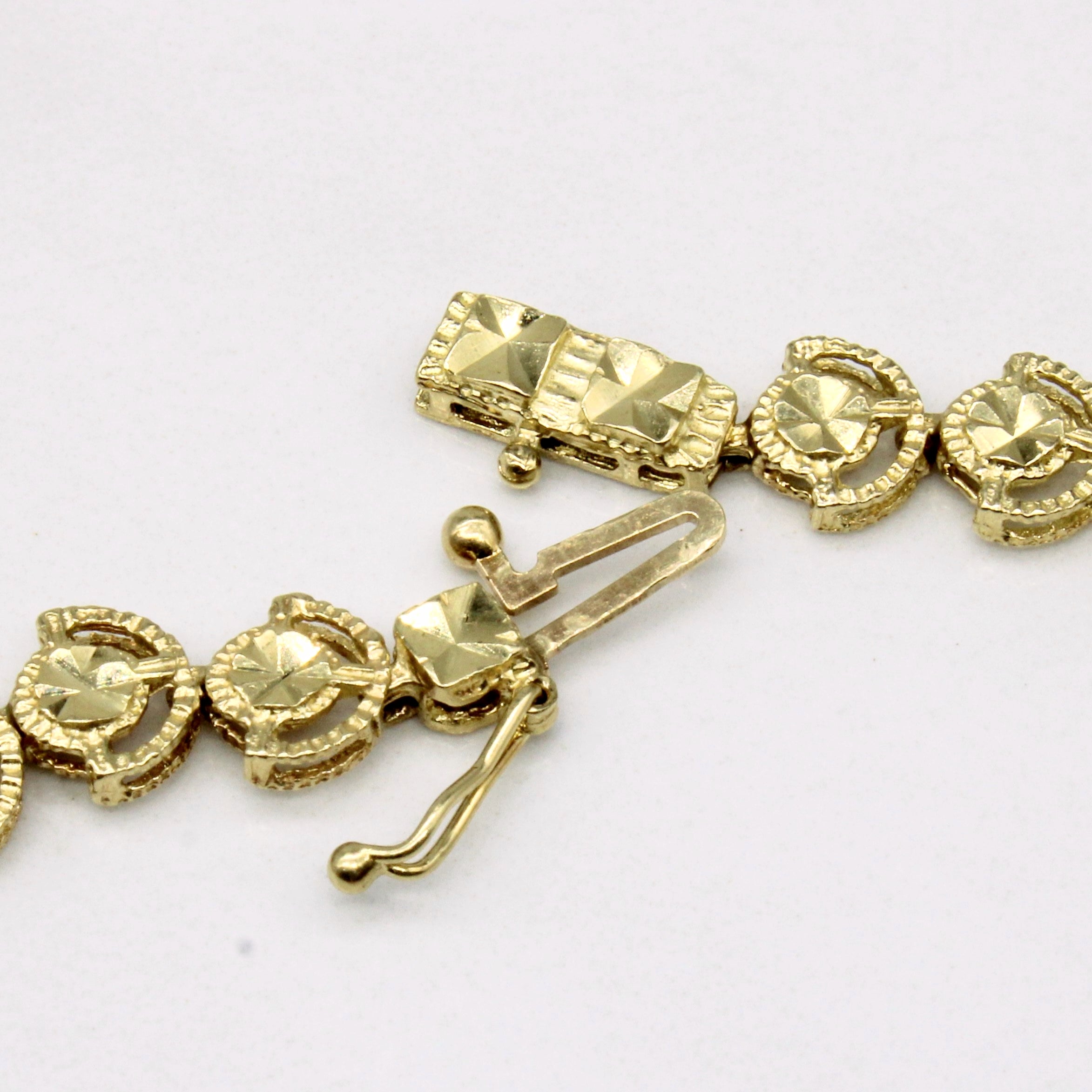 14k Yellow Gold Unique Link Bracelet | 7" |