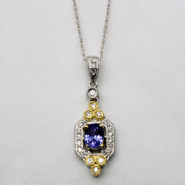 Tanzanite & Diamond Pendant & Necklace | 0.32ct, 0.14ctw | 18