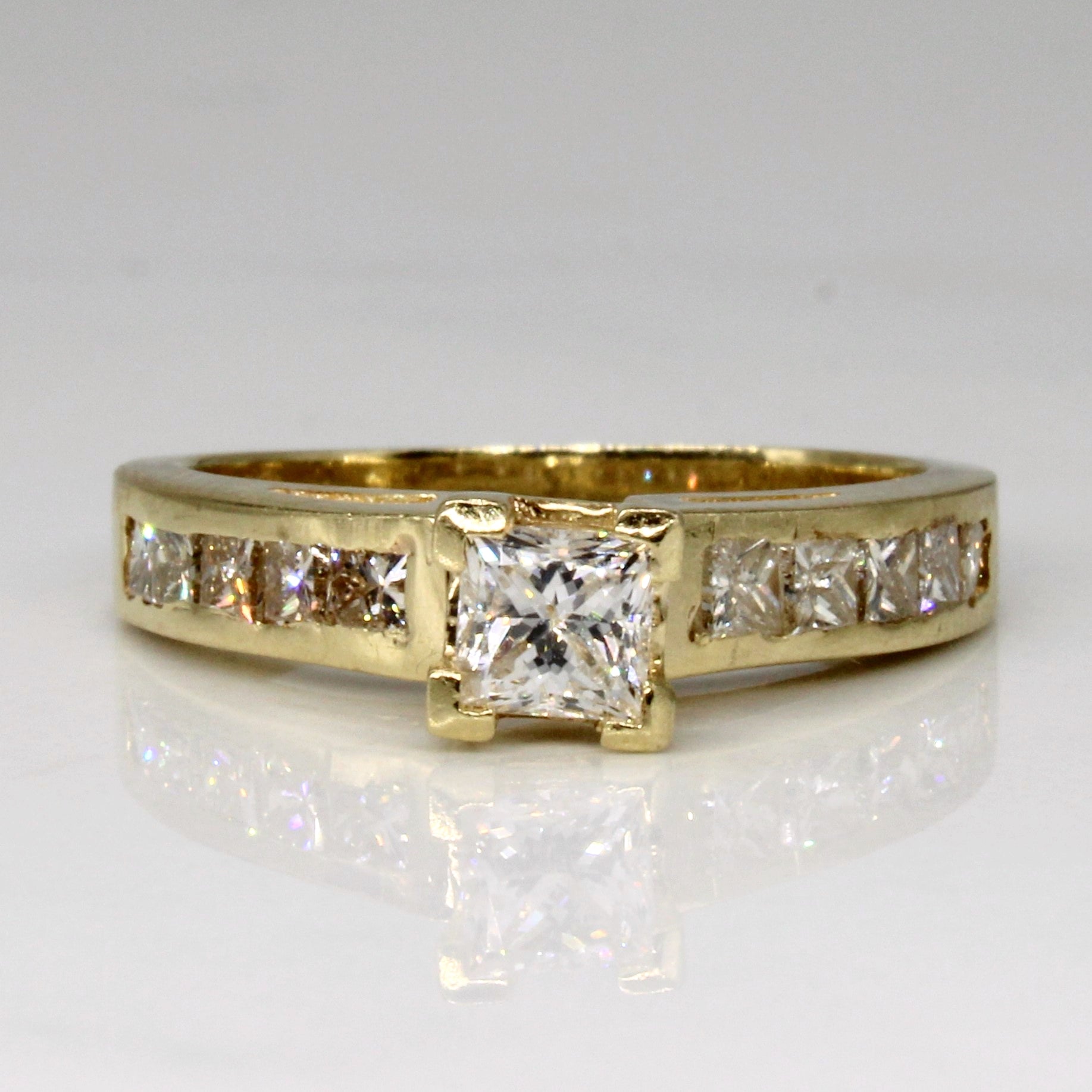 Princess Cut Diamond and Channel Set 10k Ring | 0.38ctw, 0.5ctw | SZ 5.75 |