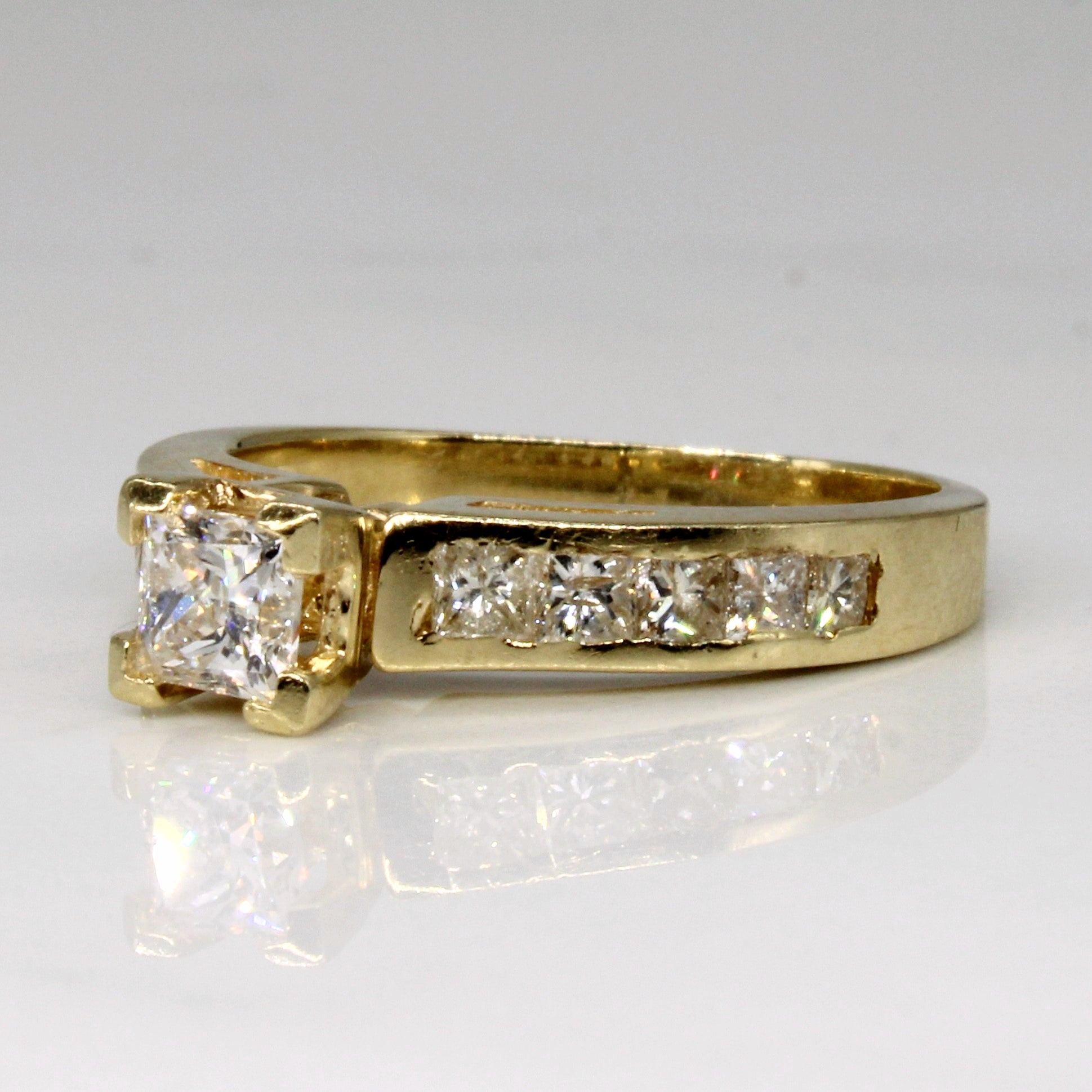 Princess Cut Diamond and Channel Set 10k Ring | 0.38ctw, 0.5ctw | SZ 5.75 |