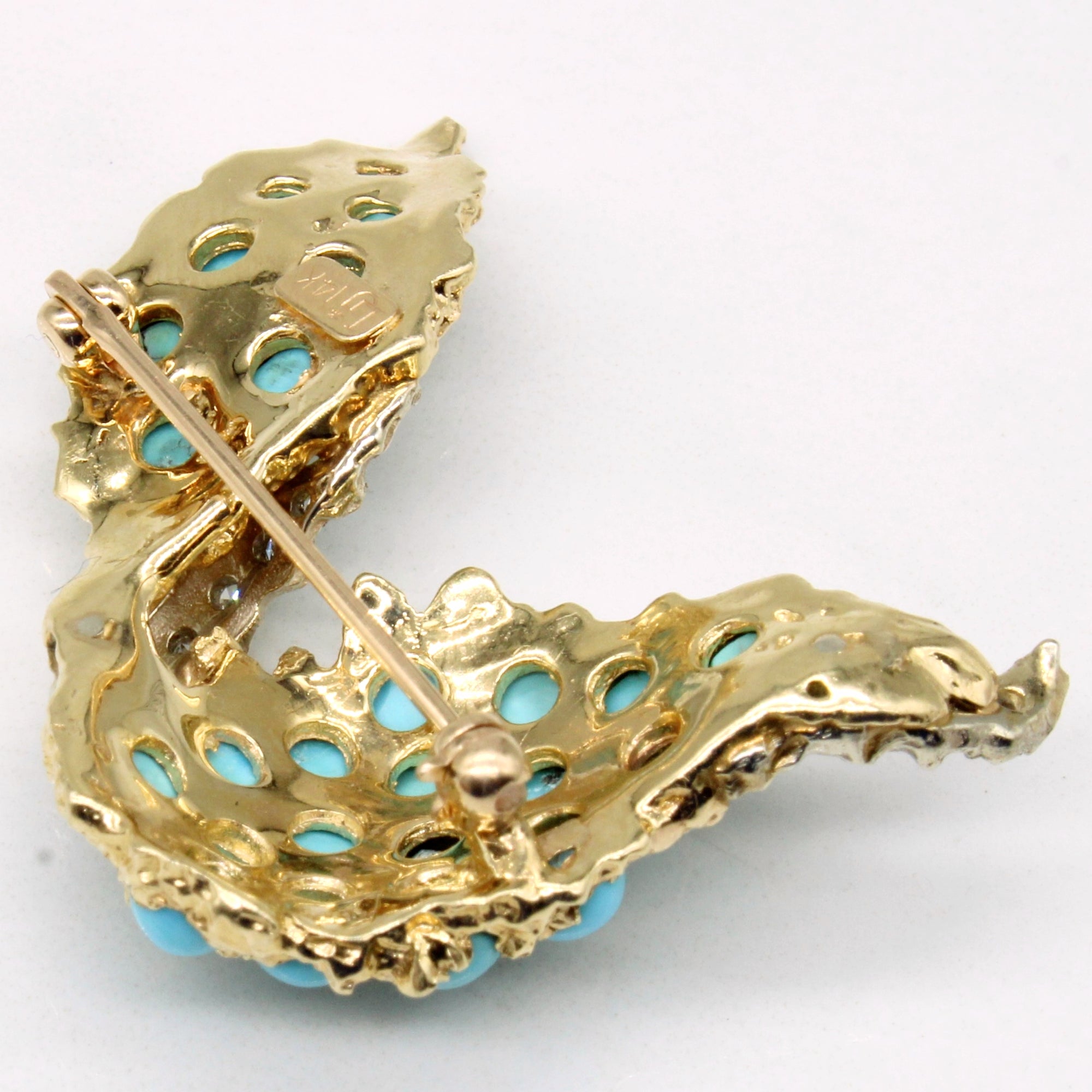 Turquoise & Diamond Brooch | 2.75ctw, 0.15ctw |